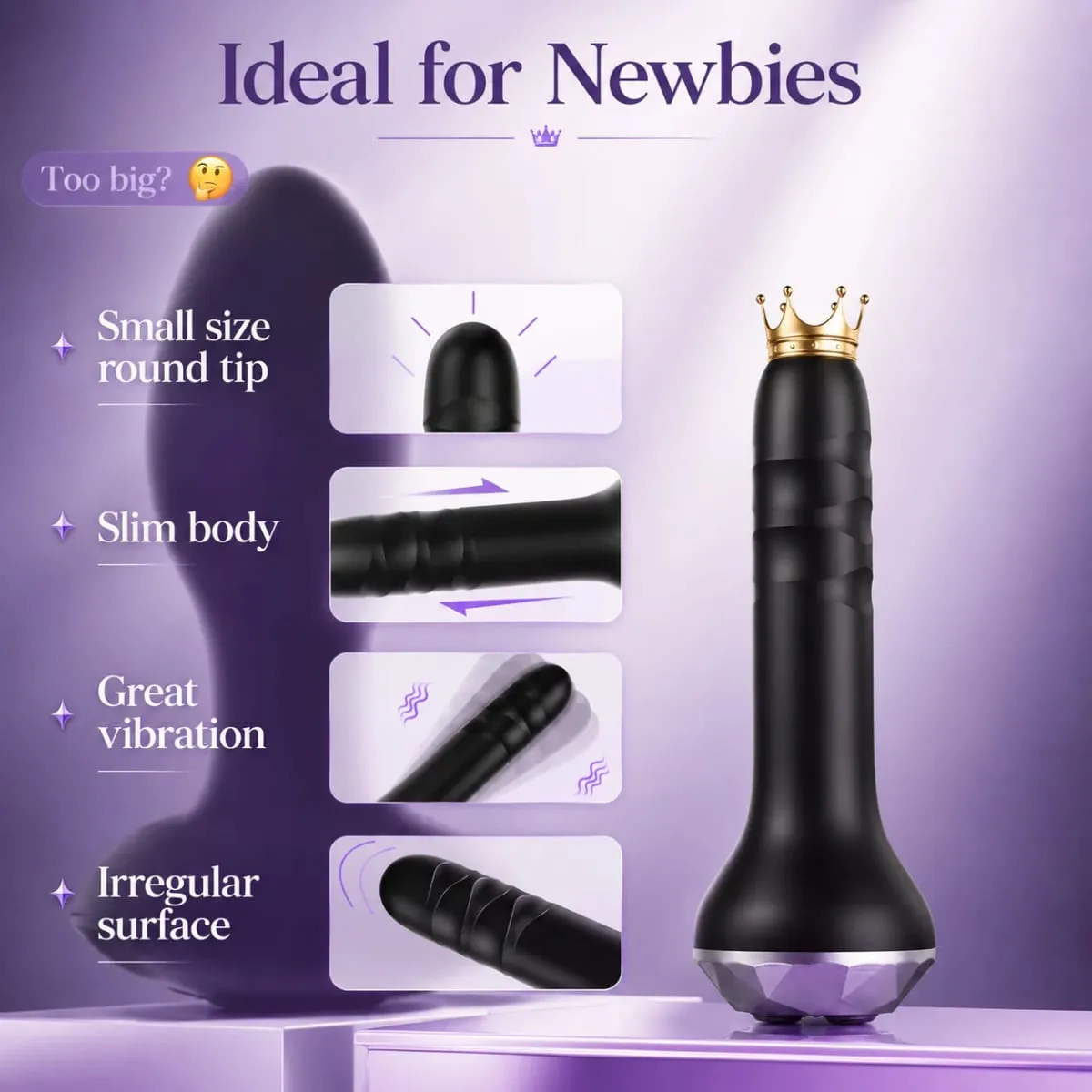 Vibrator Butt Plug Anal Toys Prostate Massager with 10 Vibrating Rotating Beginner-Friendly Anal Plug Sex Toys for Men Women — image 2