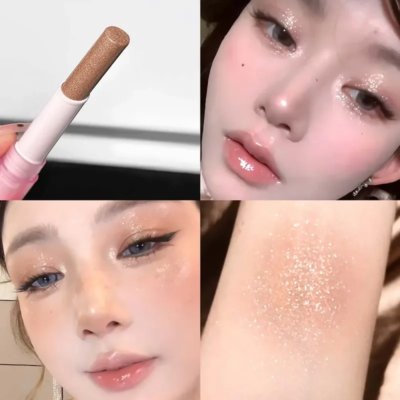 Sparkling Waterproof Eyeshadow Highlighter Pen Blue Diamond Jelly Eyeshadow Stick Glitter Pink Purple Eye Shadow Brighten Makeup