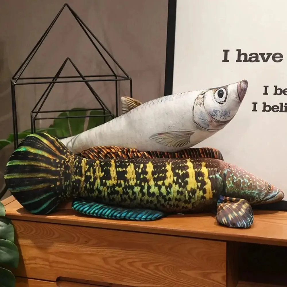 Sofa Cushion Perch Simulation Fish Pillow Stuffed Grouper Cartoon Fish Soft PP Cotton Fish Anime Pillow Gifts