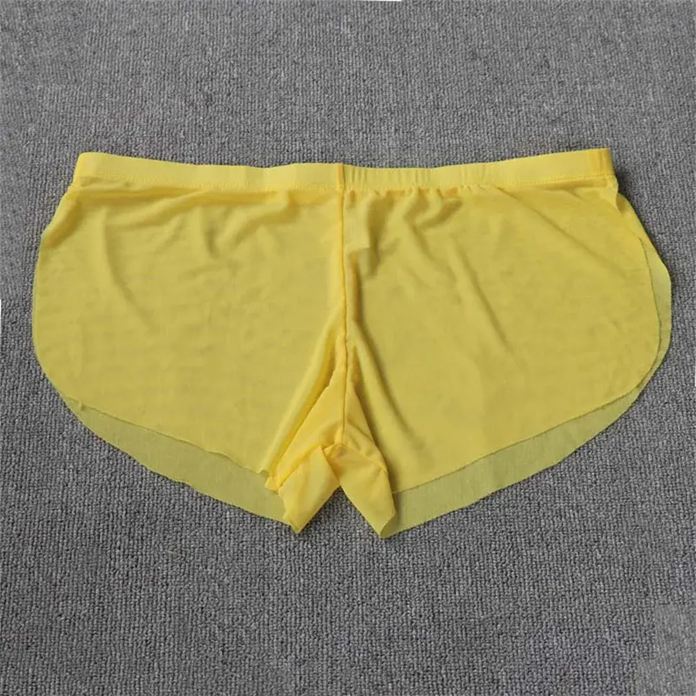 Sexy Transparent Mesh Boxers for Men Hot Male Trunk Underwear Comfortable Aro Pants Summer Casual Shorts