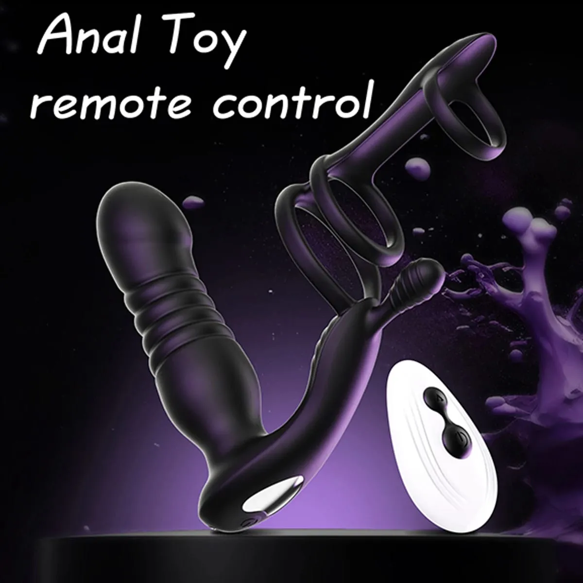 Remote Control Wireless Dildo Anal Telescopic Vibrating Prostate Massager Man Cockring Penis Adult Sex Toys Butt Plug Anal Toy