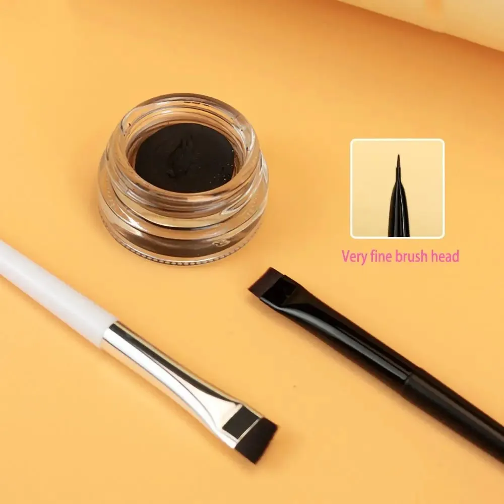 Pennello per cosmetici Strumento per trucco Pennelli per eyeliner angolati fini per principianti Pennello per sopracciglia piatto Pennello per sopracciglia Pennello per trucco a lama
