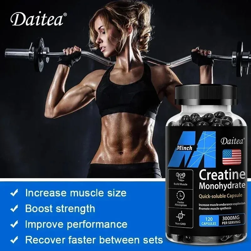 Daitea Creatine Monohydrate 3000 Mg - Strength Muscle Performance Supplement for Men and Women Non-GMO and Gluten-Free — image 6