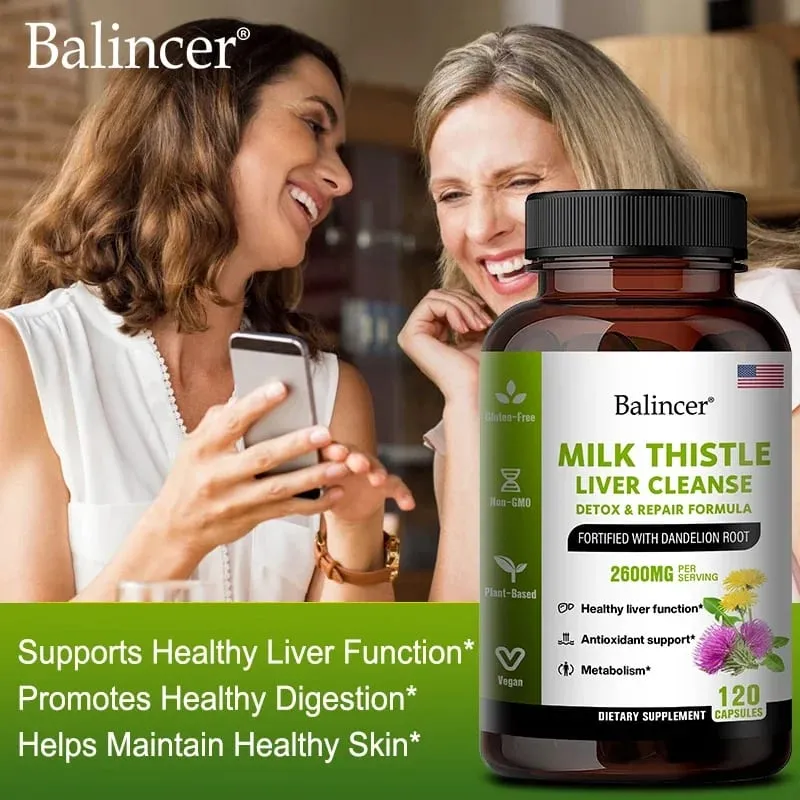 Milk Thistle and Dandelion Root Extract Supplement for Liver Detoxification Repair and Nourishing Antioxidant — image 5