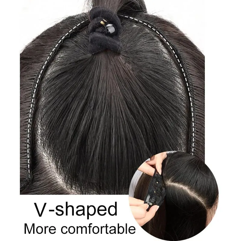 22Inch Synthetic Long Micro Curly Layered Hair Extension Patch Natural Looking Invisible One Piece Wig for Women