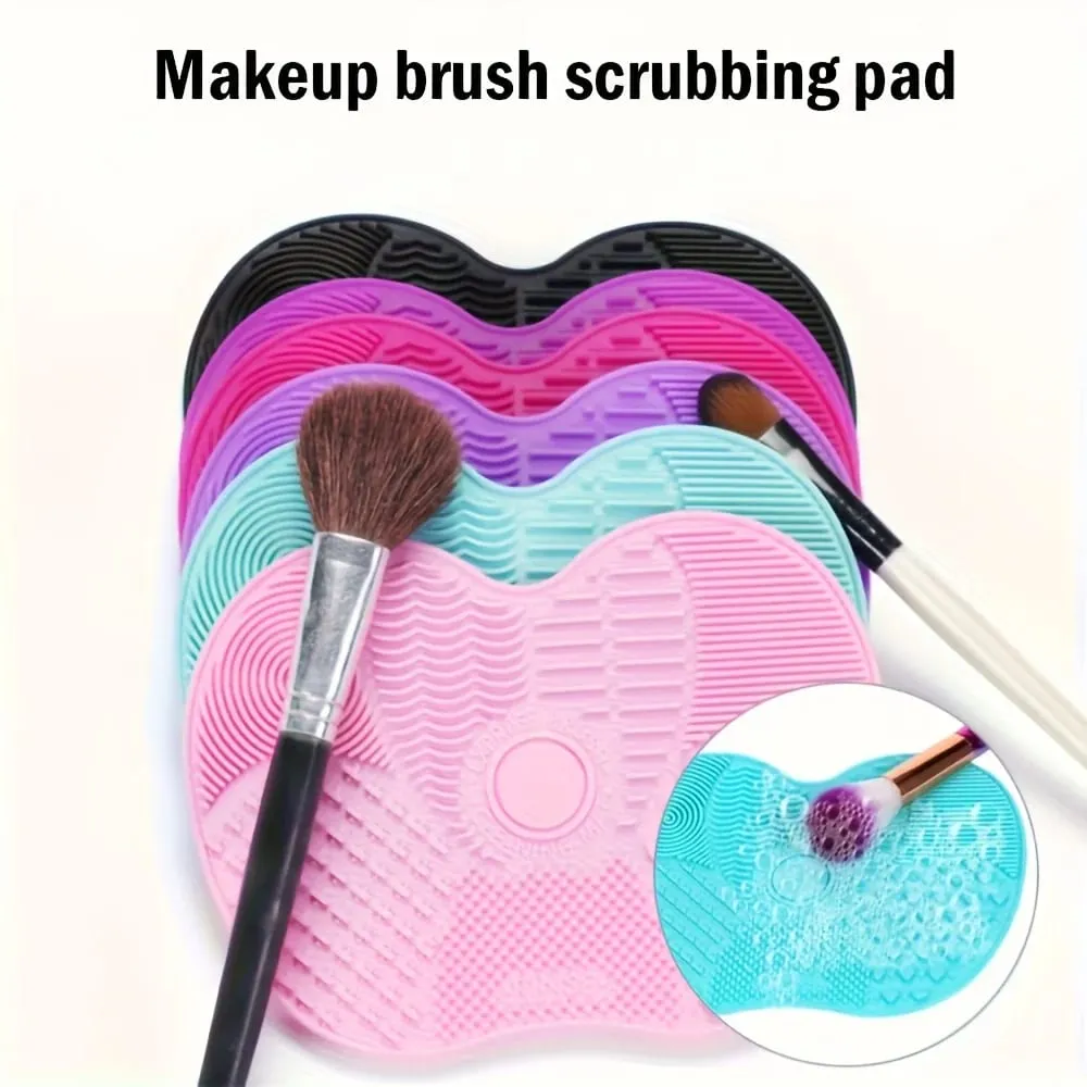 Silicone Apple-Shaped Makeup Brush Cleaning Mat With Suction Cup Deeply Cleans Makeup Brushes Making Brushes Fluffy And Soft