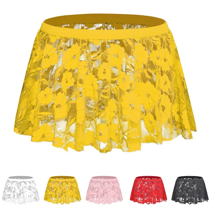 Heren effen kanten rok mesh doorzichtig voor lingerie laag voor opkomst geplooide rokken doorzichtige bodycon bodem voor feestavond