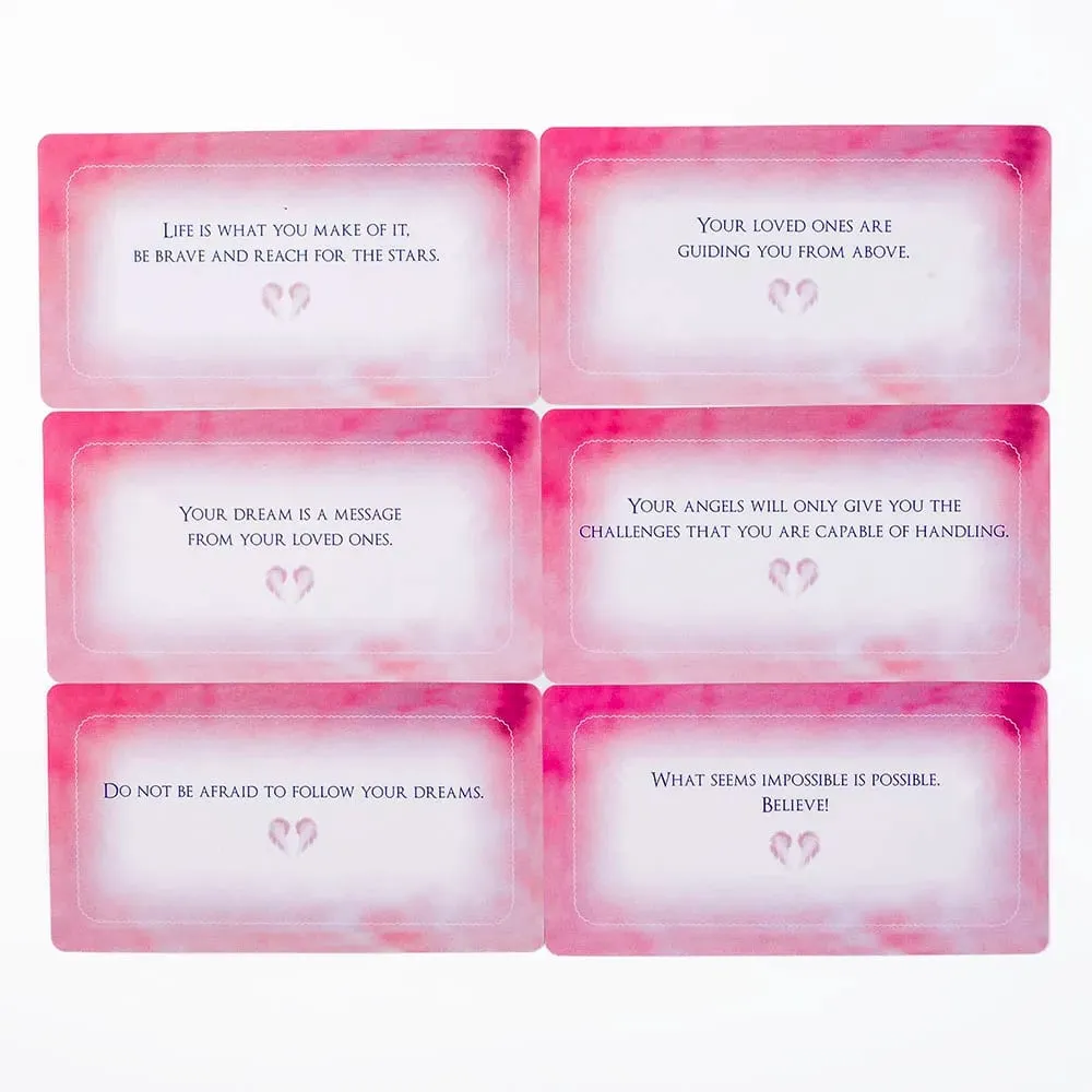 Angel Wishes Oracle Cards חפיסת 40 חלקים English Visions משחק לוח למשפחה וחברים 11.1x6.1 ס"מ