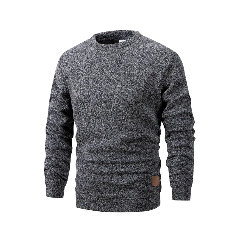 Men's Warm Crew Neck Sweatshirt Fleece Lined Thermal Pullover Autumn Winter Fashion Casual Sweater Loose Knit Long Sleeve Hoodie — image 4