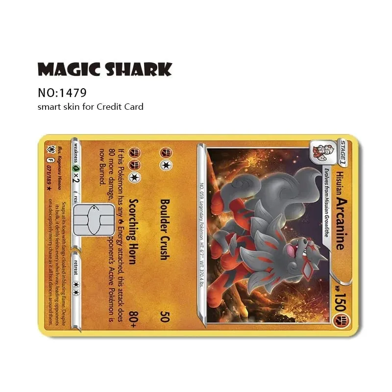 2025 New Pokemons Charizard Blastoise Bulbasaur Eevee Metwo Sticker Film Skin Cover for Credit Debit Card