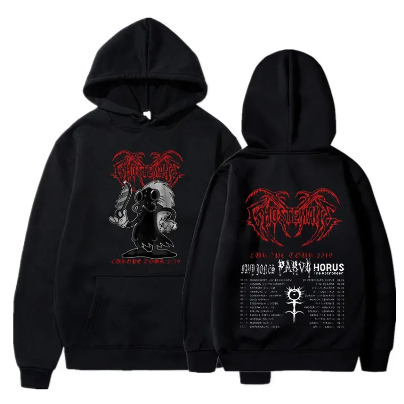 Ghostemane dubbelzijdig print hoodie herenmode hiphop metal rock hoodies gothic oversized sweatshirt trainingspak streetwear