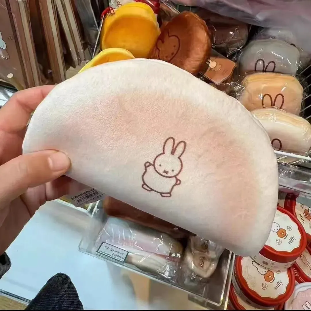 Kawaii Mifune Rabbit Bread Pencil Case Trendy Creativity for Students' Stationery Macaroon Japanese Cartoon Makeup Storage Bag