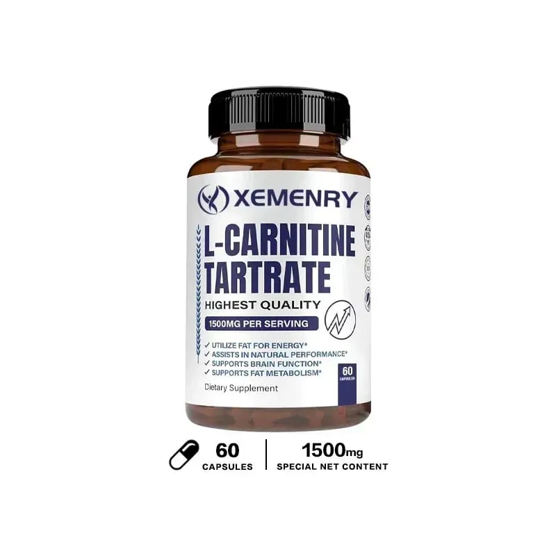L-Carnitine Capsules - Supports Memory Concentration Fat Metabolism Energy Metabolism Brain Health for Men and Women