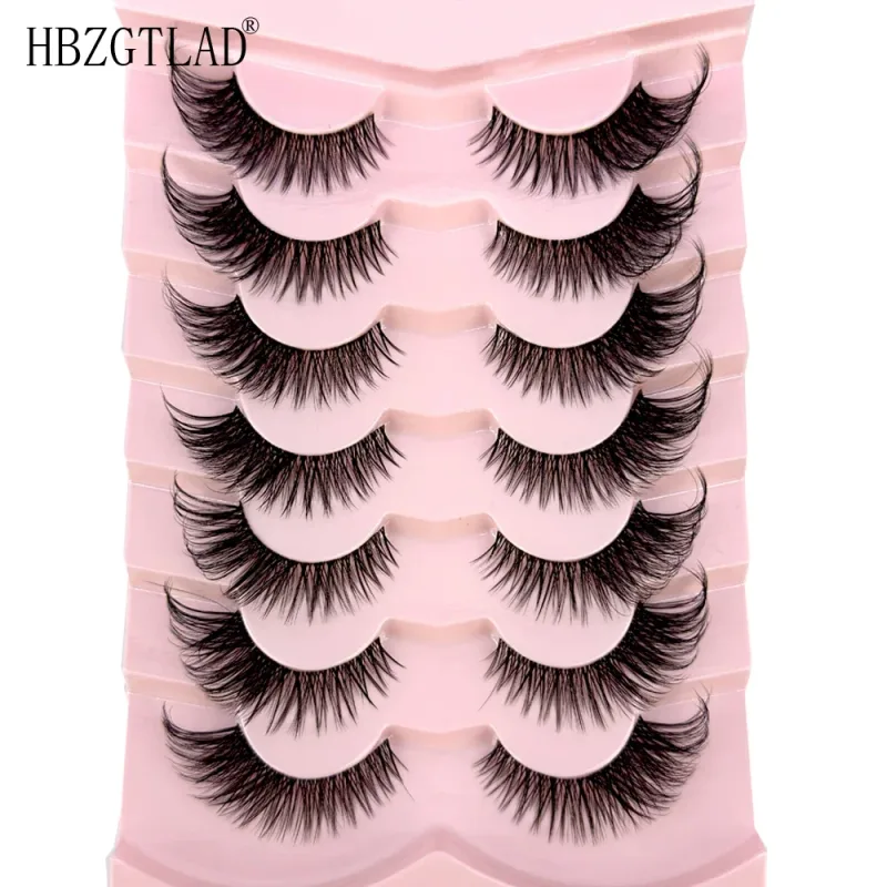 7/8PairsCat Eye Eyelashes manga Lashes 3D Clear Band Lashes naturalHalf Lashes End Eye Elongated Mink Eyelashes Fluffy Eyelashes — image 29