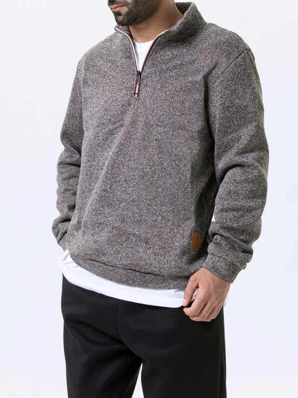 Men Sweatshirts Autumn Thicker Pullover Half Zipper Pullover Male Winter Solid Color Turtleneck Sweater Hoody Outdoor Sweatshirt — image 6
