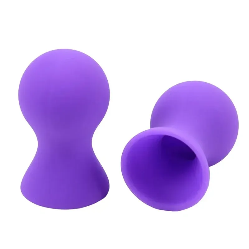 2PCS Silicone Nipple Sucker Pump Suction Cup Breast Massager Clitoris Stimulator Sex Toys For Woman Couples