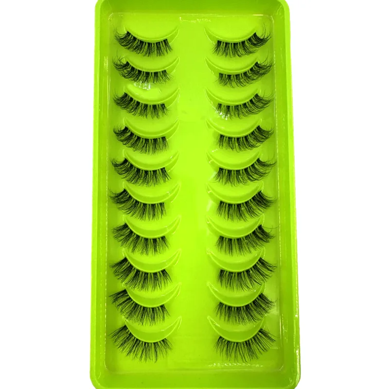 Black Eyelashes 10 Half Lashes Soft Natural Cat Eye Lashes Makeup Tool Extension Fluffy Faux Cils back-to-school season