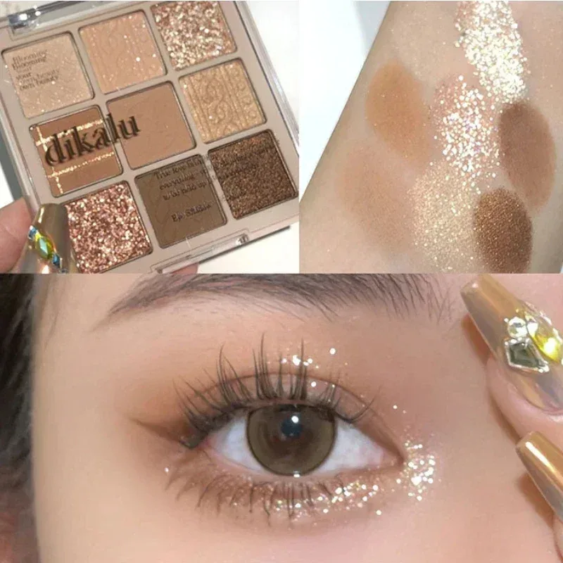 9-Grid Eyeshadow Palette Glitter Pearlescent Matte Acrylic Transparent Eye Shadow Makeup Long Lasting Women Beauty Cosmetics 1PC — image 3