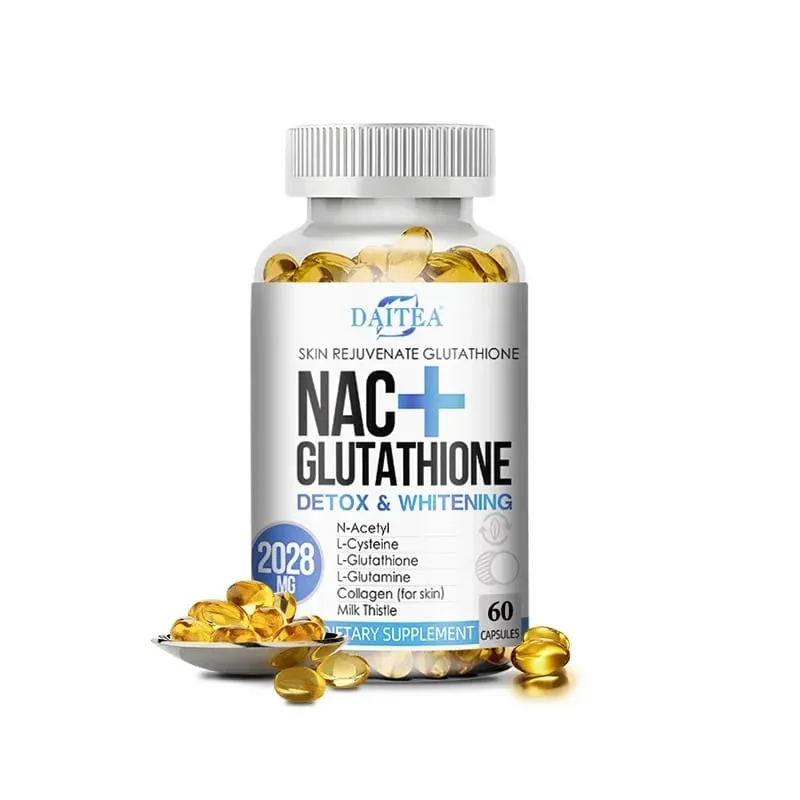 Daitea NAC Supplement - Milk Thistle Glutathione Collagen Capsules - Skin Health & Vitality Detoxification Immune Support