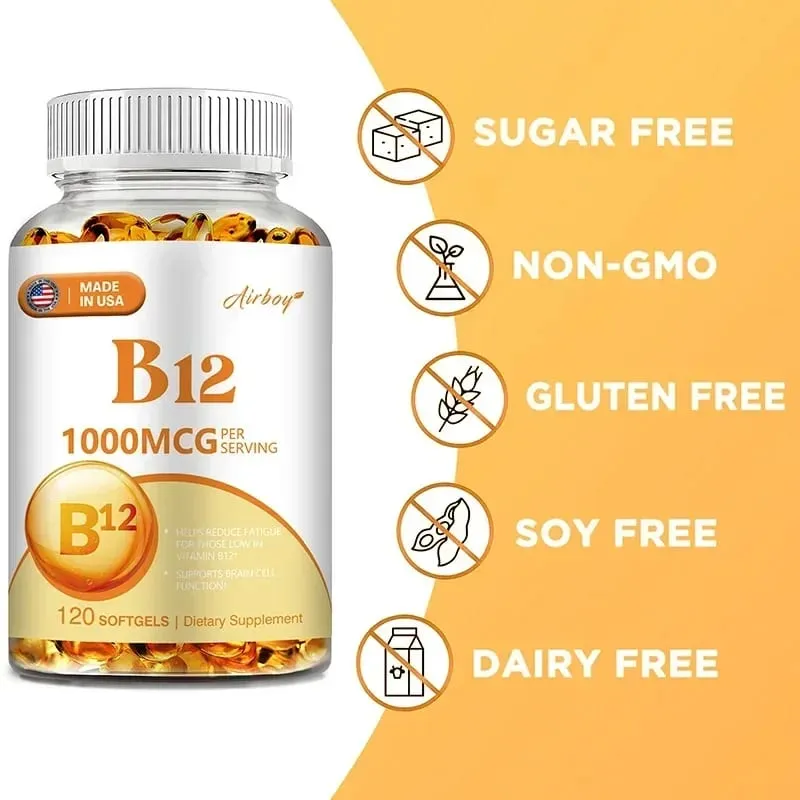 Vitamin B12 1000mcg - Benefits Brain & Heart Function Memory Learning Helps Boost Natural Energy — image 6