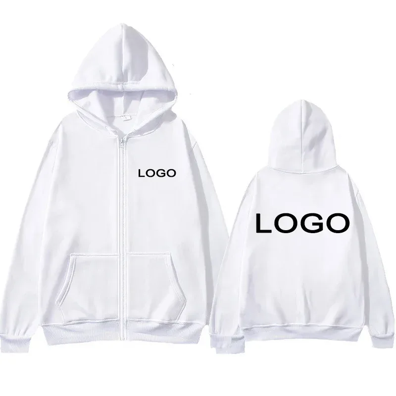 Tùy Chỉnh In Hình Dây Kéo Áo Khoác Nam Thời Trang Tay Dài Dây Kéo Lên Áo Nỉ Nữ Cá Tính Hoody Chui Đầu Sudadera