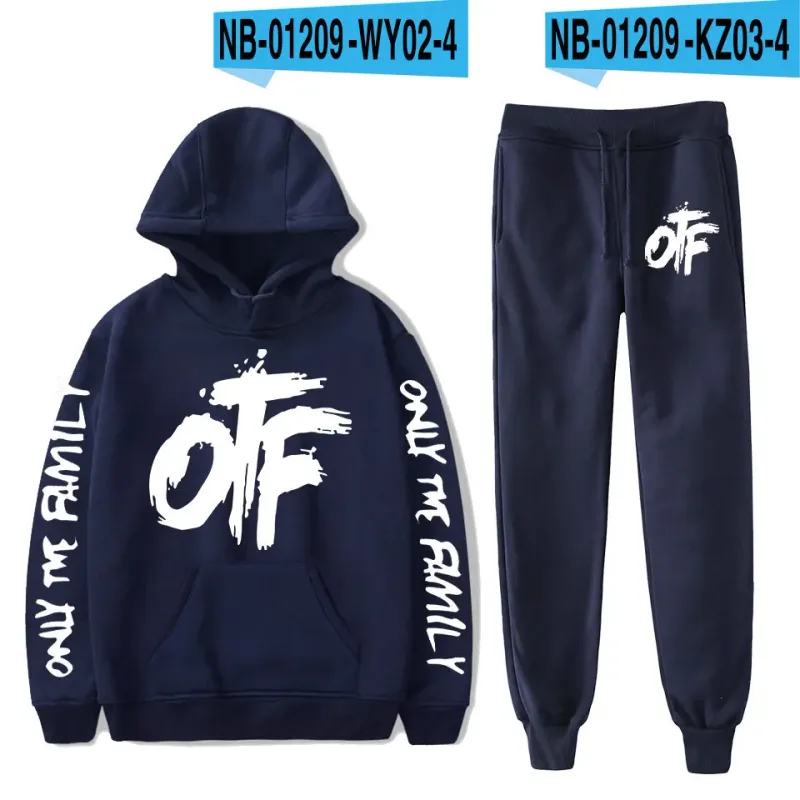 Harajuku Comfortable Funny OTF Letter Print Sweatshirt Sweatpants Suit Men/Women Hoodies+ Trousers Suit Cute 2 Piece Set Clothes — image 13
