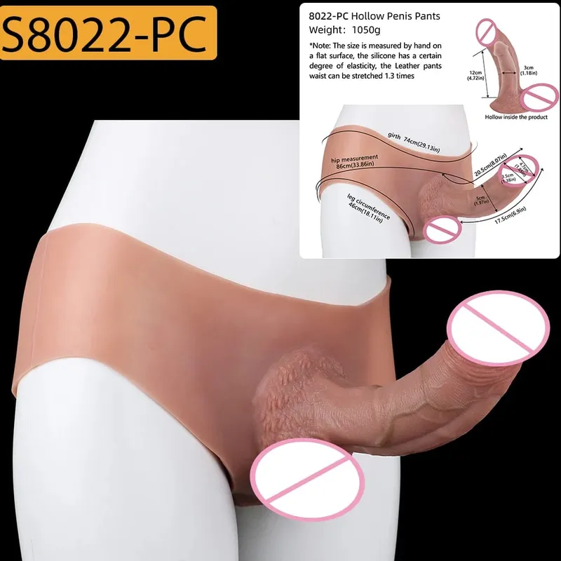 Strap-On Lifelike κάλυμμα πέους насадка на член Large Hollow DildoPants Intimate ενήλικα σεξ παιχνίδι για σεξ ζευγάρια
