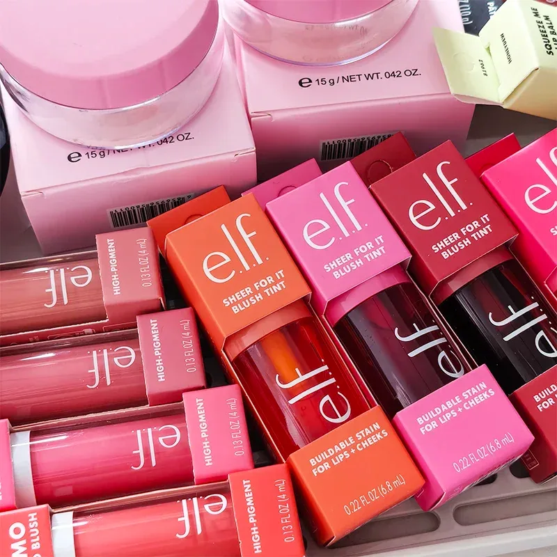Hot Sale New Elf Bubblegum-Cherry Mango-Watermelon Lasting Moisturizer Lip Gloss Lip Balm & 8 Colors Cream Blush Brand Cosmetics
