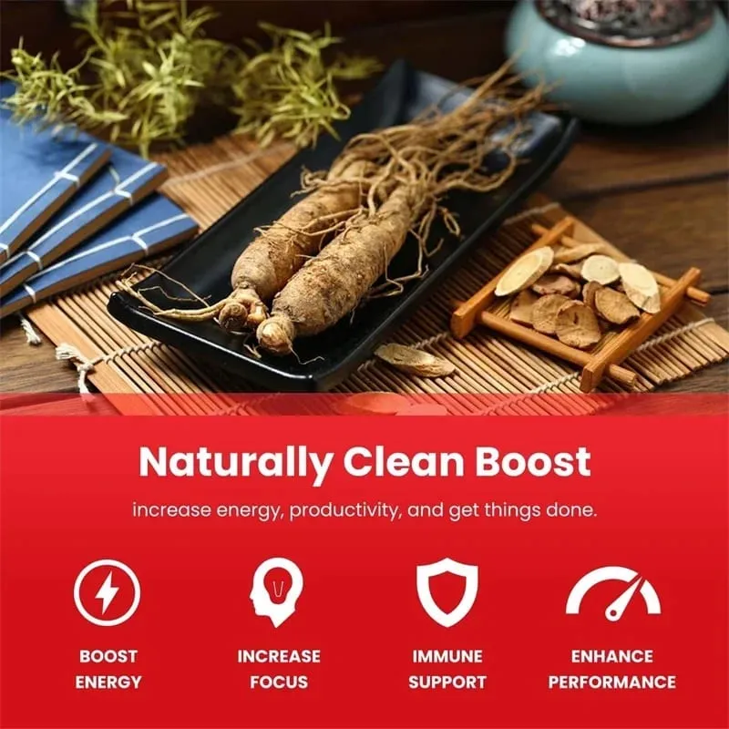 Korean Red Ginseng Extract - Supports Increased Energy Mood Endurance and Performance Improved Muscle Mass