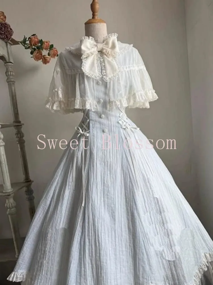 Fransk Elegant Sweet Lolita Klänning Kvinnor Rosett Spets Patchwork Prinsessan Festklänningar Nytt Smal Mode Hepburn Kläder Sommar 2025