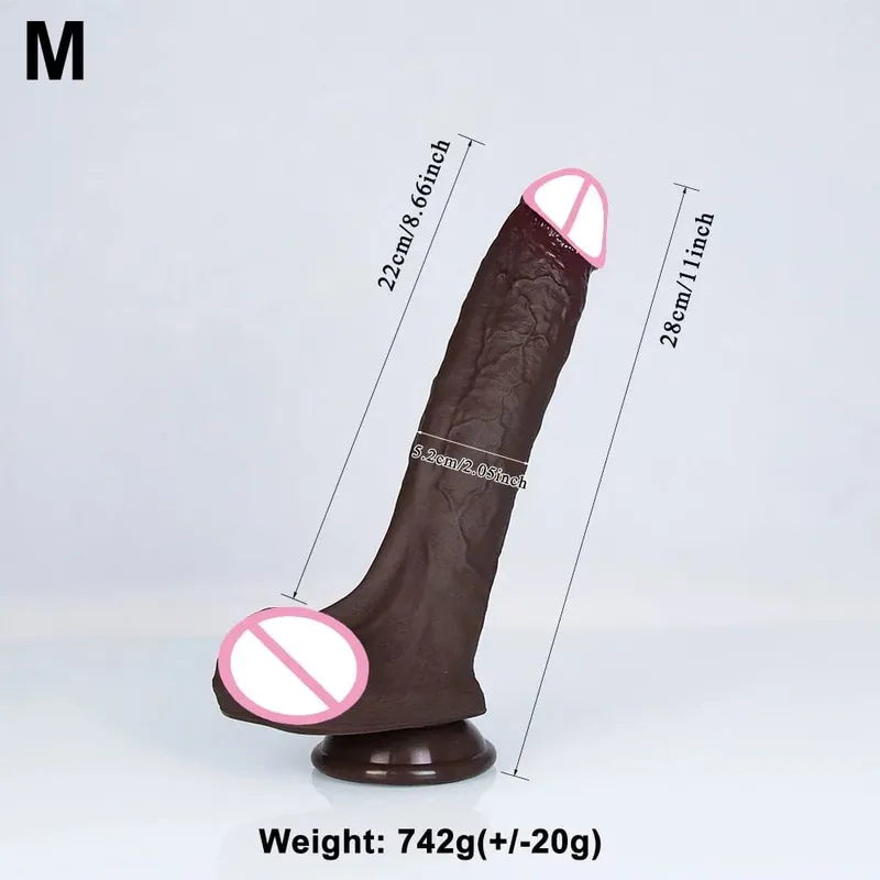 4 storlekar Realistisk Mjuk Stor Dildo Dubbel Silikon Sugkopp Penis Par Onani Enorm kuk Kvinna Man Anal Vuxen Sexleksak