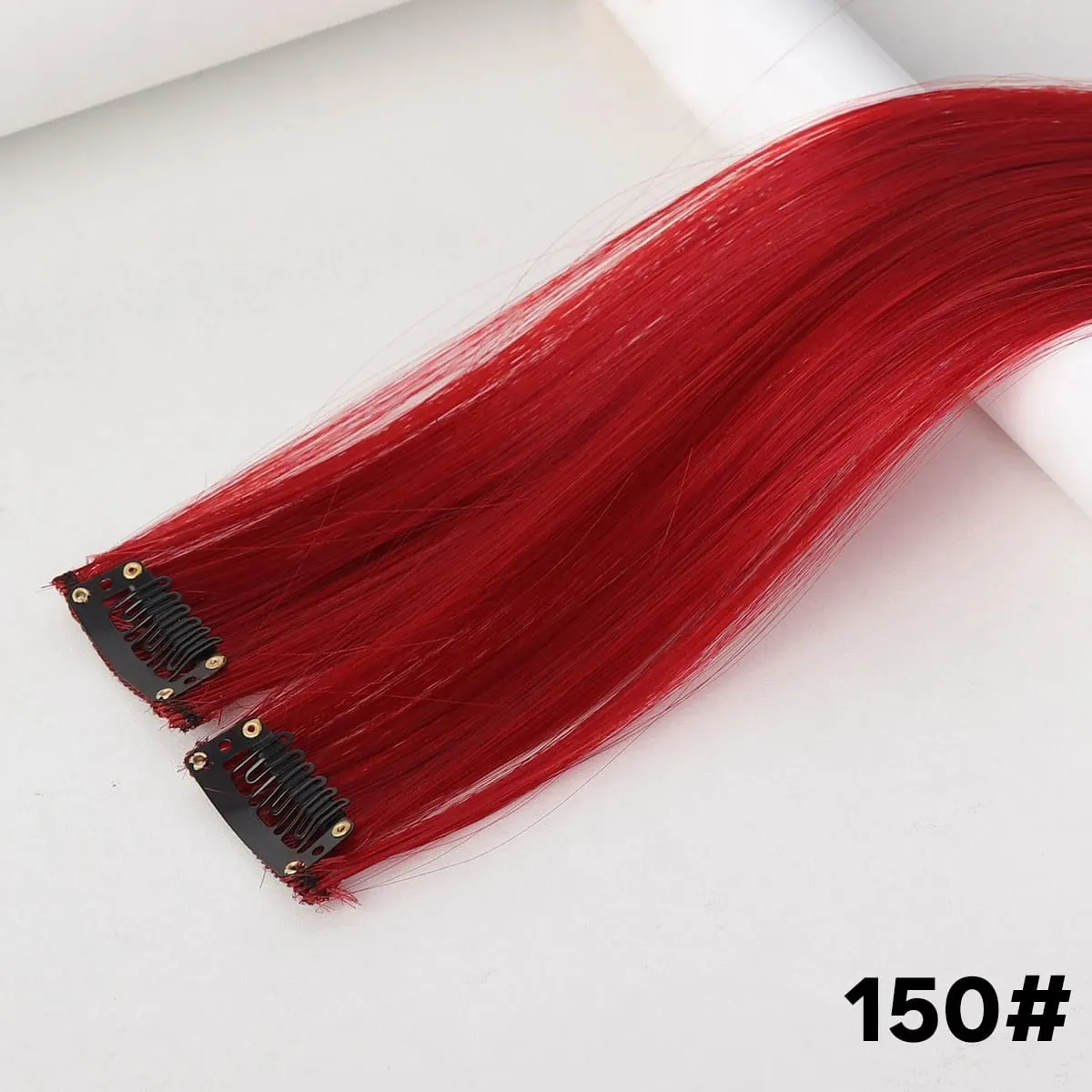 2PCS synthetic color hair extension piece wig women's highlighting clip hair heat-resistant wig piece long straight hair