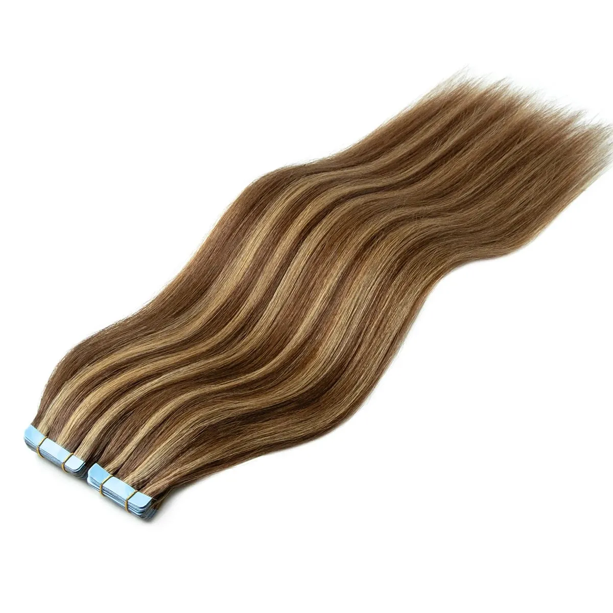Light Yaki Straight Tape In Hair Extensions Human Hair Remy Tape Ins 12-24” 20pcs/Pack Yaki P4-27 Tape On Hair Bundles