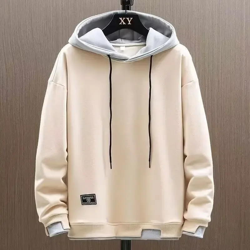 2025 herbst Männer Hoodies High Street Pullover Langarm Patchwork Sweatshirt Männer Mode Streetwear Hoodie Harajuku