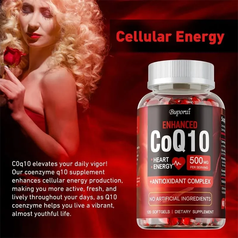 CoQ10 Supplement - Promotes Cardiovascular and Heart Health Antioxidant Provides Energy for Overall Health