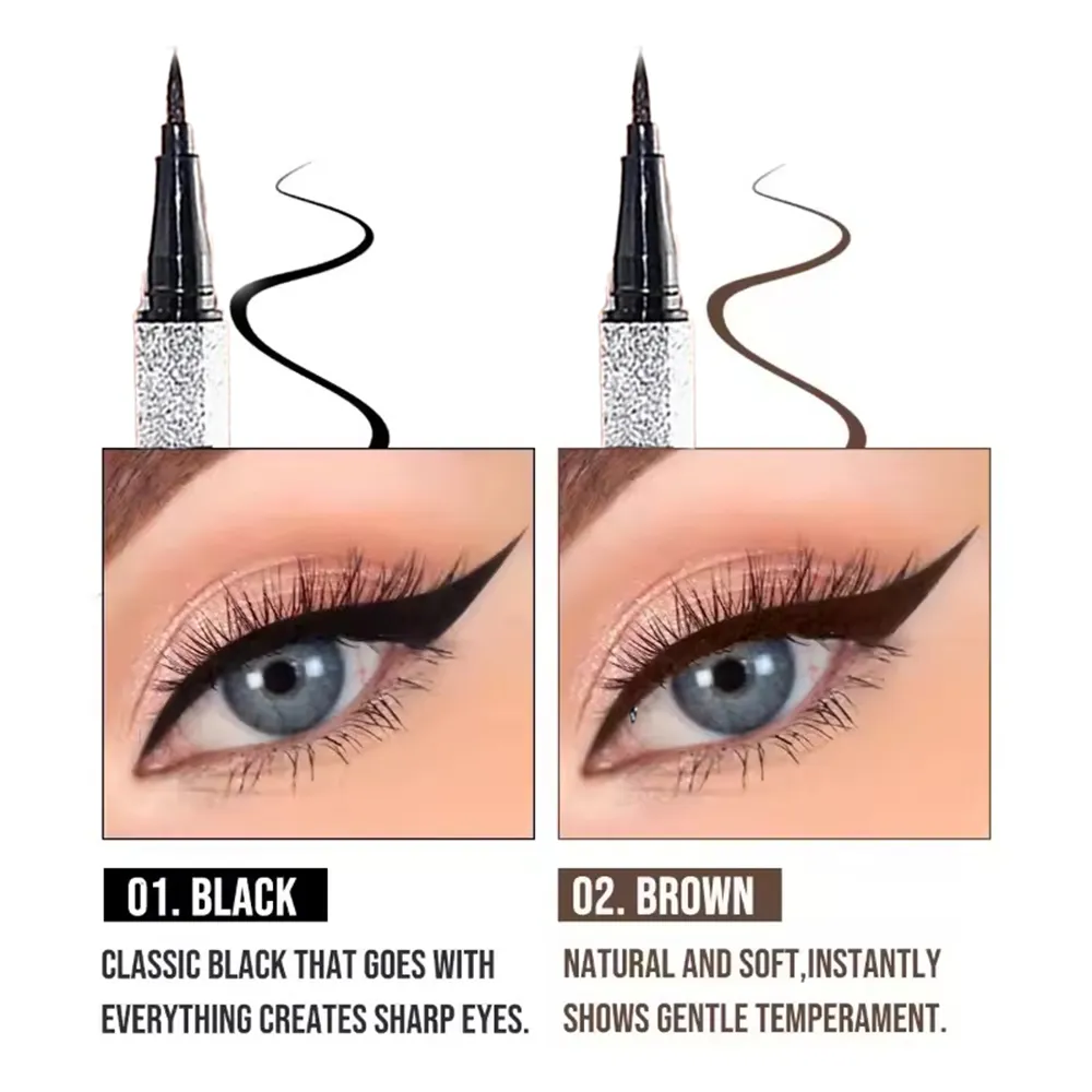 Starry Eyeliner Pen Waterproof & Smudge-Proof Quick-Dry Long-Lasting Matte Finish Multi-Look Eye Makeup Safe for All Skin Types