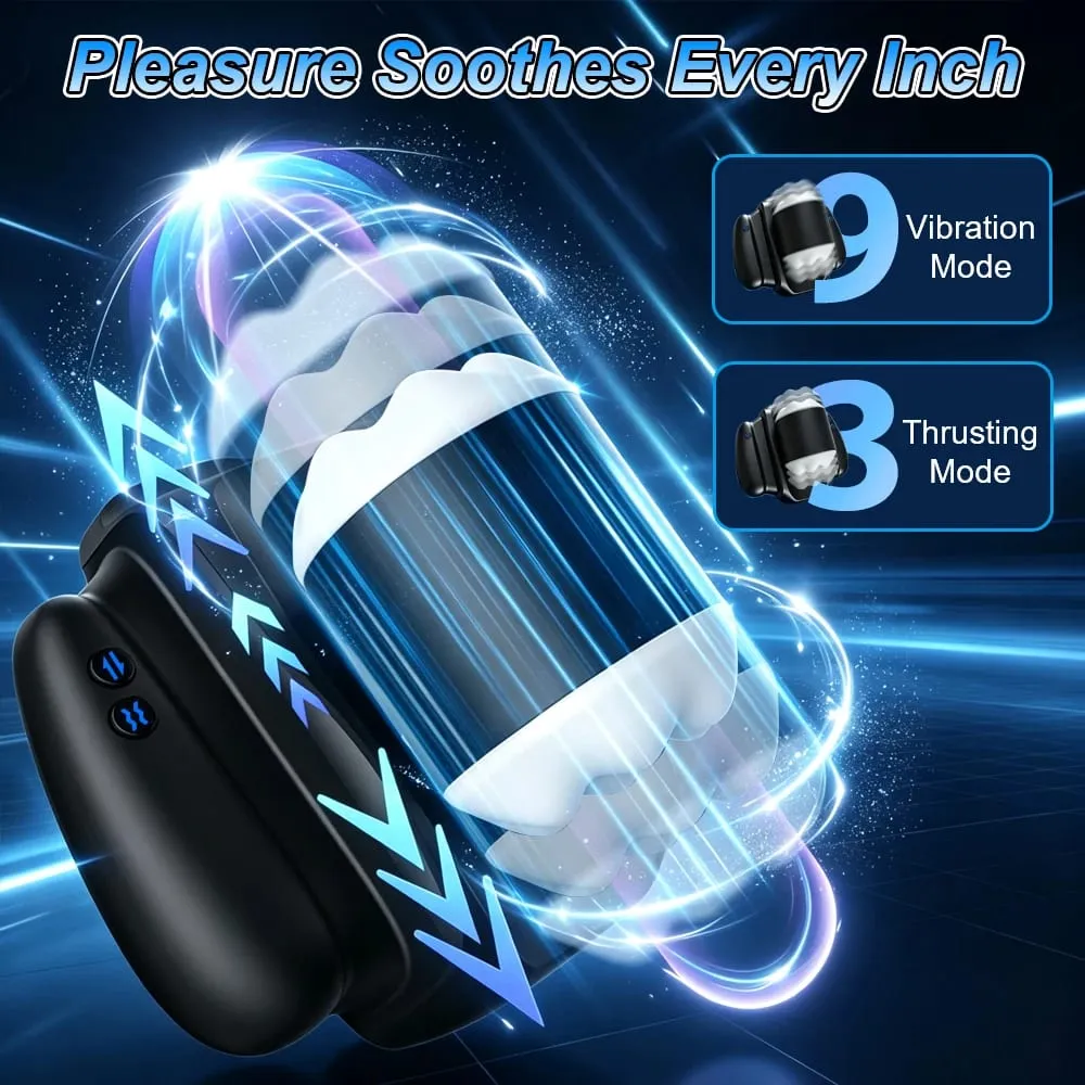 2-in-1 Automatic Thrusting & Vibration Handle Grip with Phone Holder 9 Vibration Modes Adult Toy for Men Masturbator