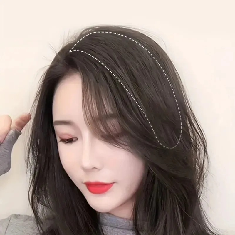 Synthetic 10cm Clip In Hair Extensions Short Straight Topper Invisible Seamless Side Cover Hairpiece Natural Volume Easy Wear