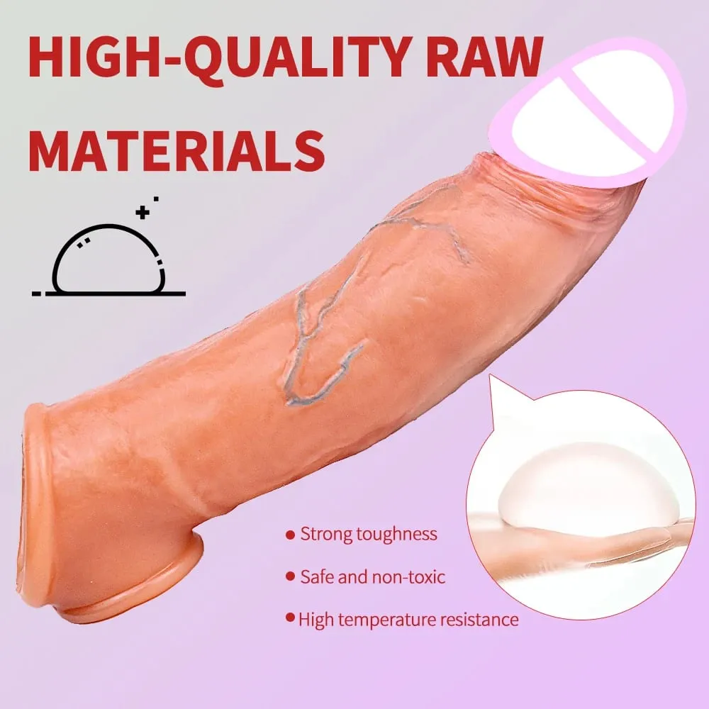 Sarung Silikon Tipis Lengan Penis Dapat Digunakan Kembali Realistis dengan Cincin Anti Jepret Pemanjang Pembesaran Ayam untuk Pria Menunda Ejakulasi