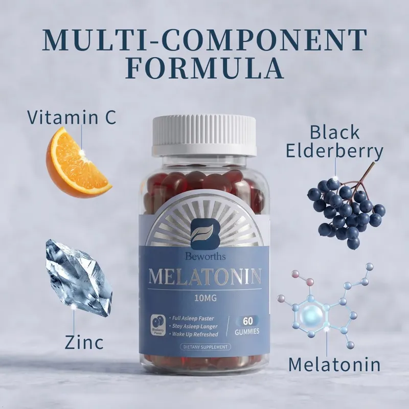 BEWORTHS Blueberry Melatonin 10mg Gummies Sova Kreativt för sömn Sömntabletter Melatonin för sömn Avkopplande för vuxna