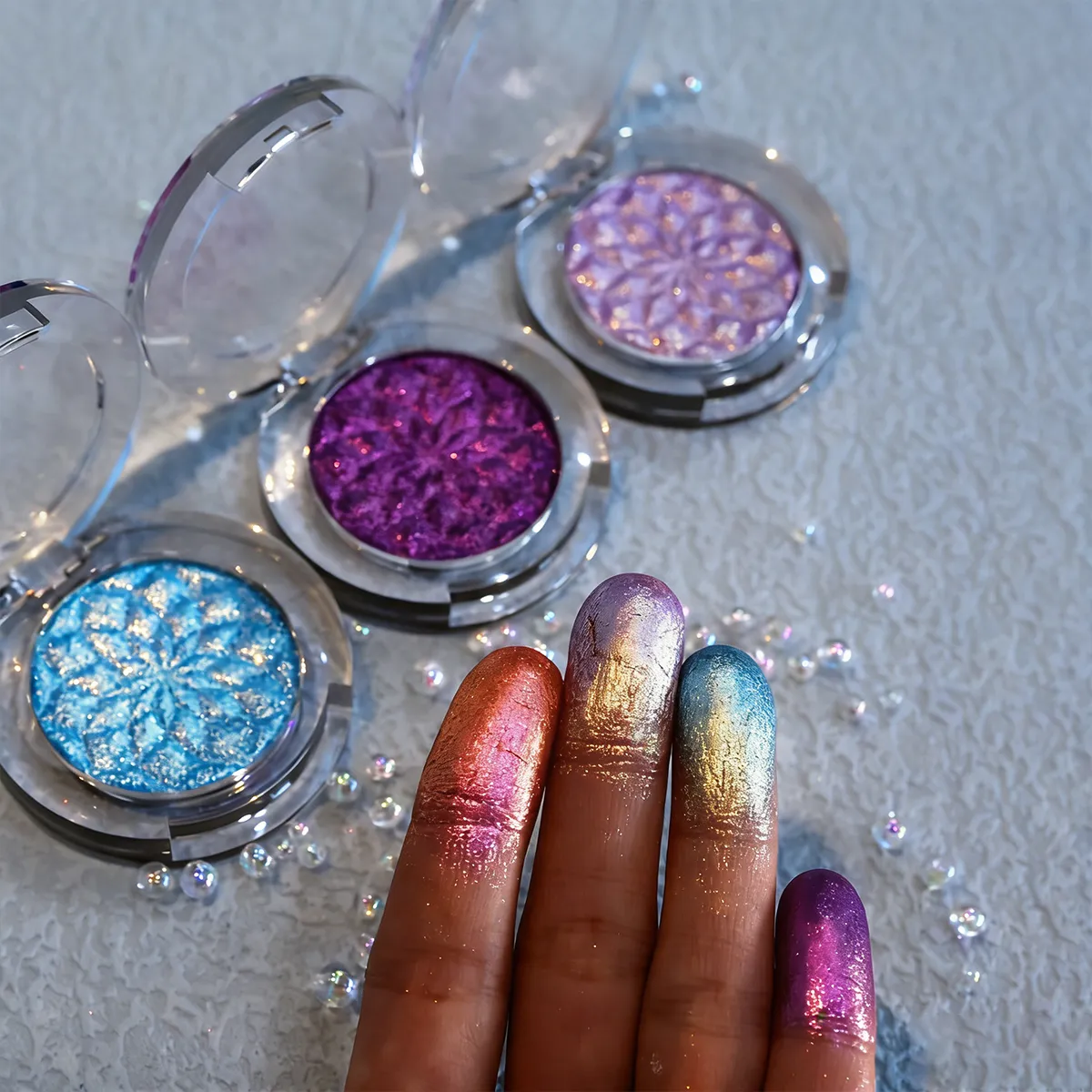 Chameleon Eye Palette Eyeshadow Palette - Customizable Duochrome Pressed Eyeshadow Set Glitter Infused Pearlescent Finish Pri — image 6