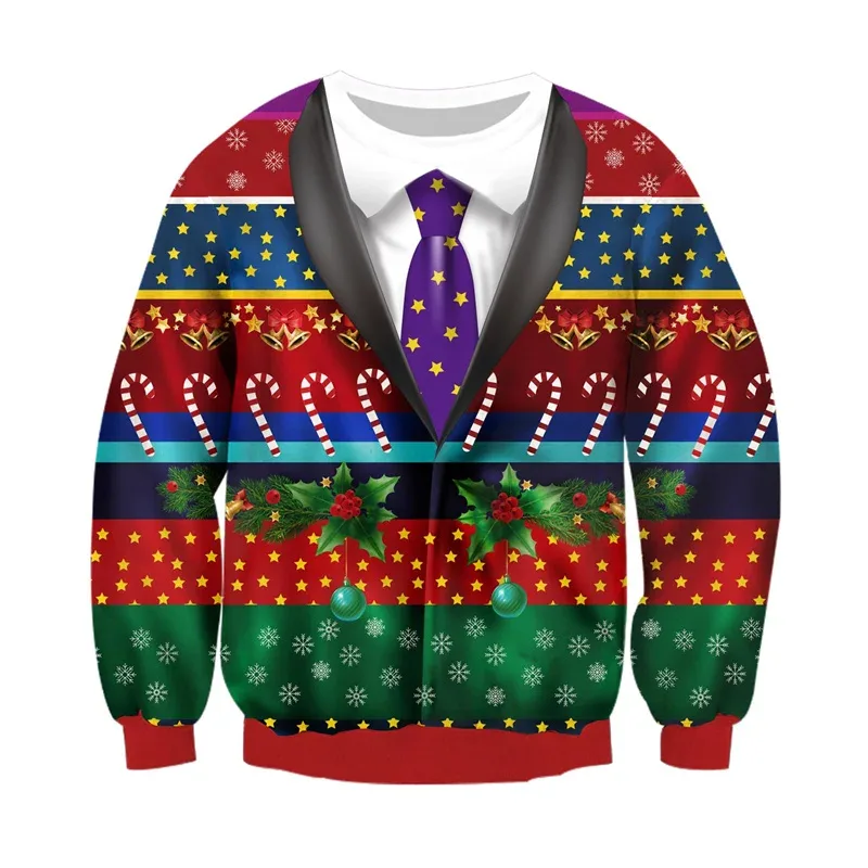 Fashion Ugly Christmas Sweater Men Women 3d Printing Funny Xmas Sweatshirt Crewneck Long Sleeve Pullover Oversized Hoodies — image 13