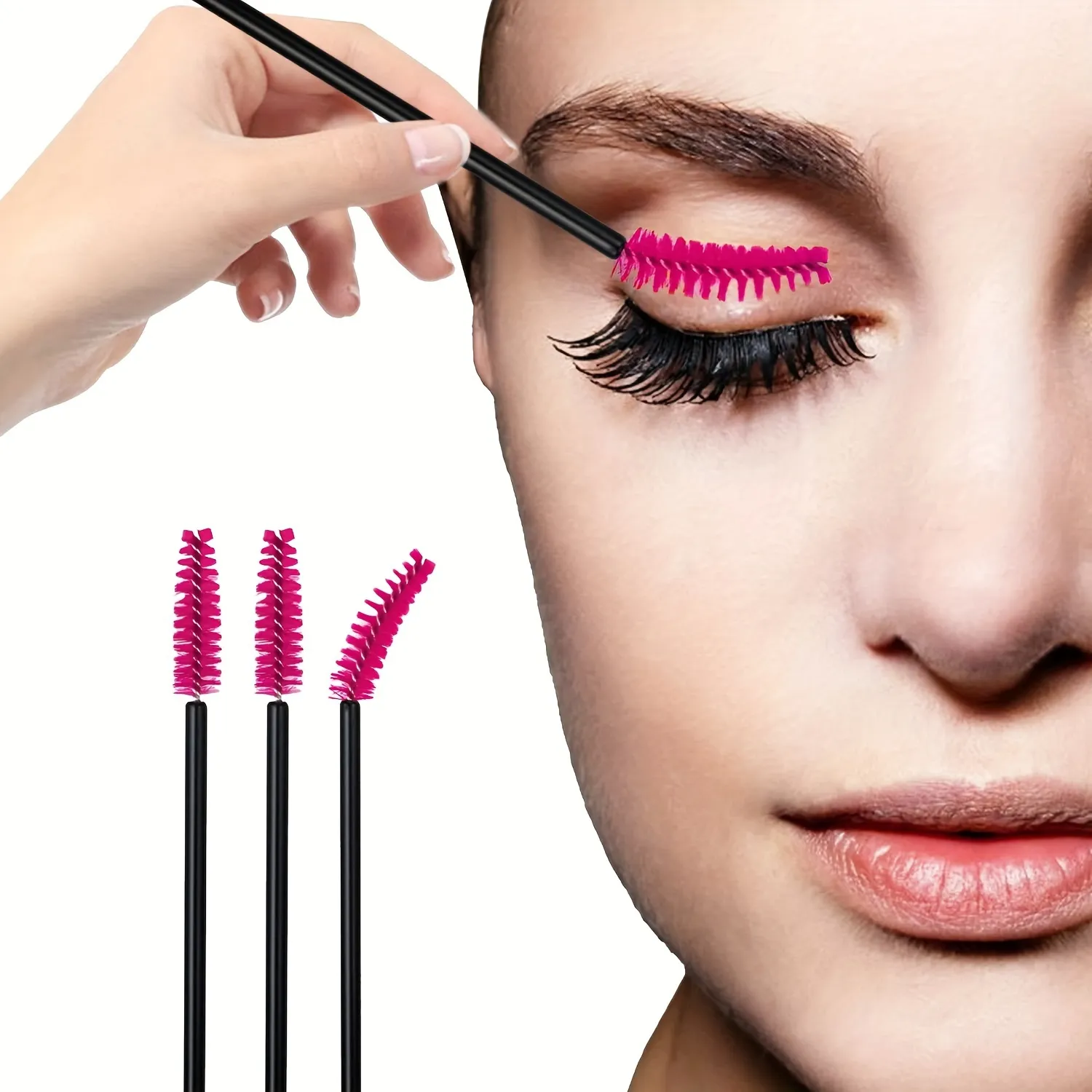 50pcs Disposable Eyelash Brushes Eyelashes Extension Tools Eyebrow Brush Mascara Wands Applicator Spoolers Makeup Tools — image 2