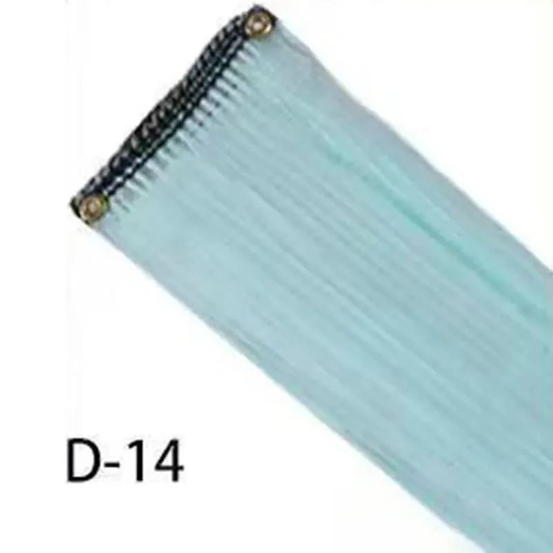 Synthetic 10Pcs colorful Hair Extensions Clip in Colored Party Highlights Extension for Kids Girls Long Straight Hairpiece
