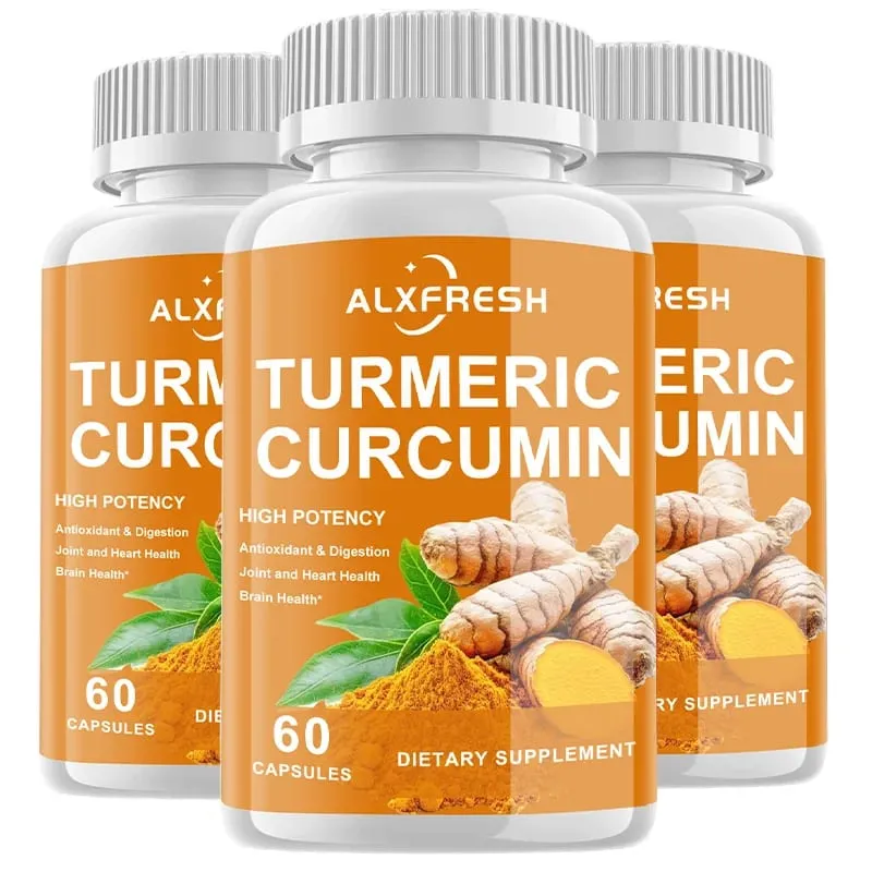Curcumin Capsules Potent Anti-inflammatory Effects Relieve Joint Swelling Stiffness Slow Aging Improve Mood Promote Digestion