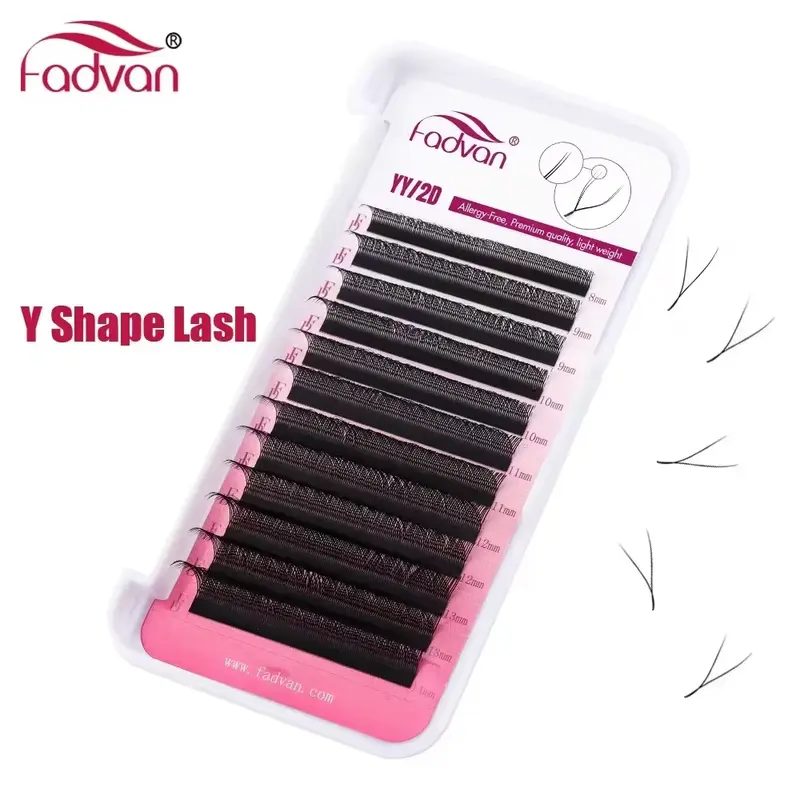 Fadvan Y-Form falsche Wimpernverlängerung YY Braun/Schwarz C/D/L/LU/L+ Curl Fox Eye — image 2