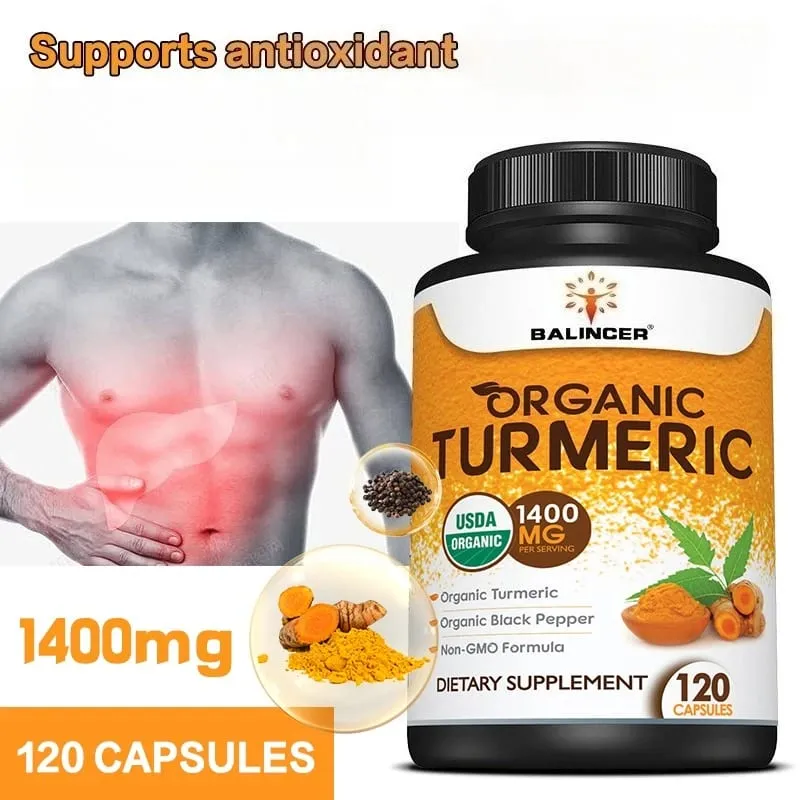 Organic Turmeric with Black Pepper Extract Supports Joint Health Antioxidant Benefits and Promotes Nutrient Absorption