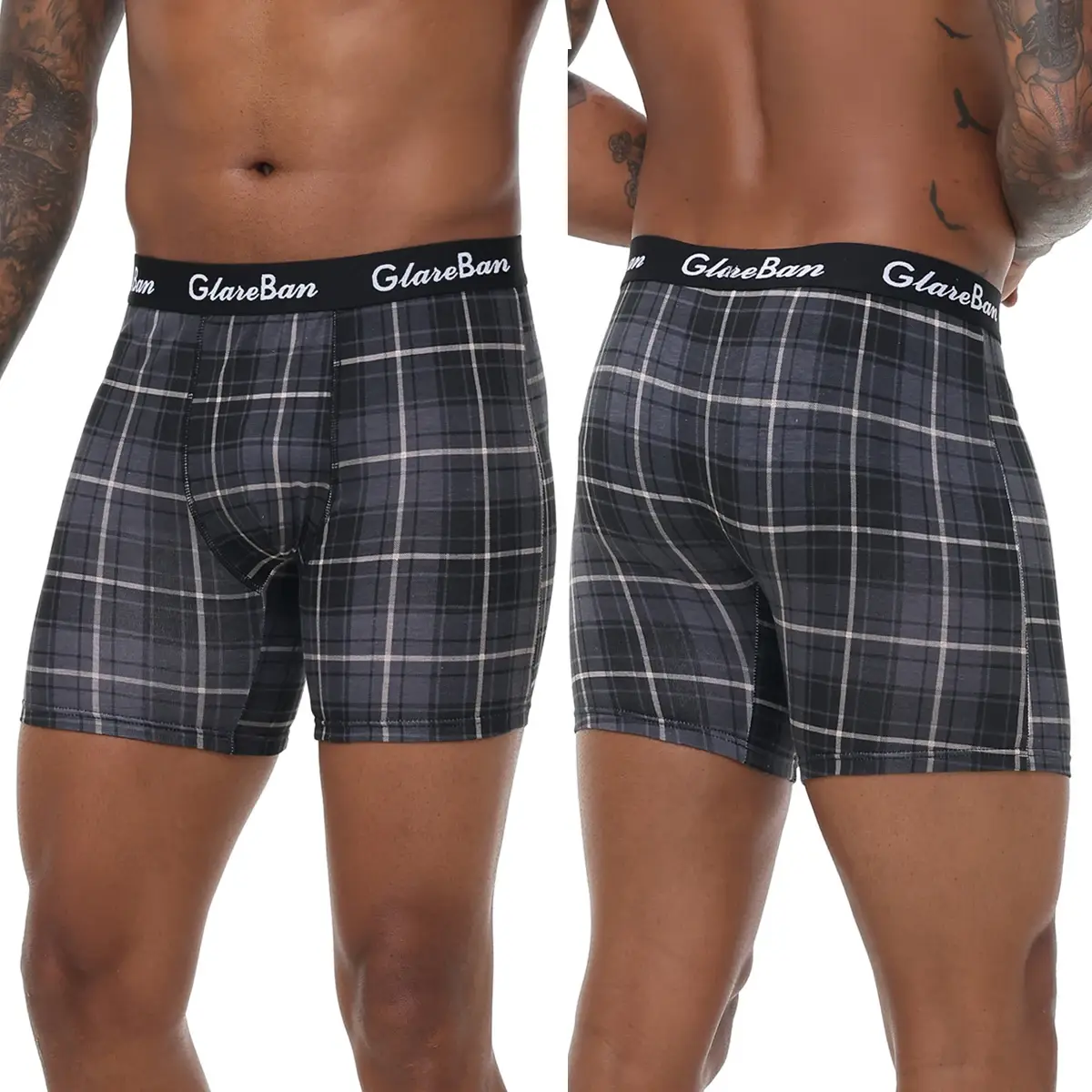 Set 5 Buah Celana Pendek Boxer Katun Acak Panjang Menengah Pakaian Dalam Pria Celana Dalam Pria untuk Pria Celana Boxershort Slip Celana Dalam Lembut Celana Dalam Merek — image 3