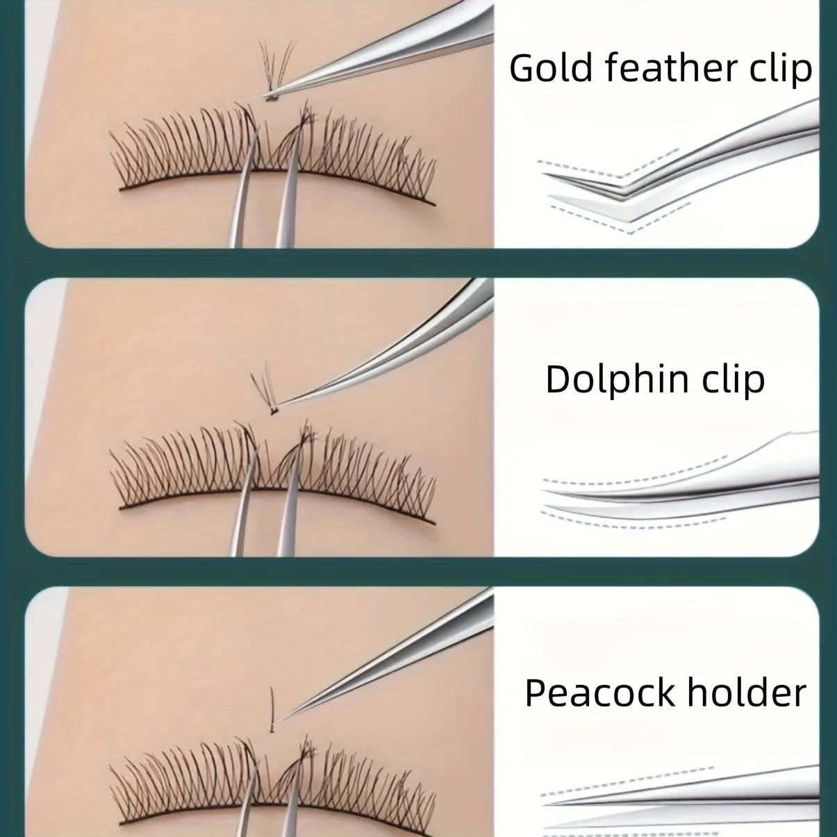 Stainless Steel High-Precision Grafting Eyelash Tweezers with Golden Feathers Professional Makeup Tool for Synthetic Hair Gifts