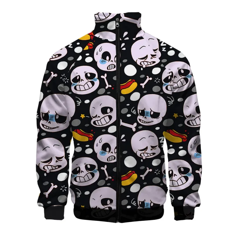 Luksusowe popularne Sans Undertale 3D Print Zipper Raglan kurtka wiatrówka chłopcy/dziewczęta wygodne kurtki ze stójką płaszcze